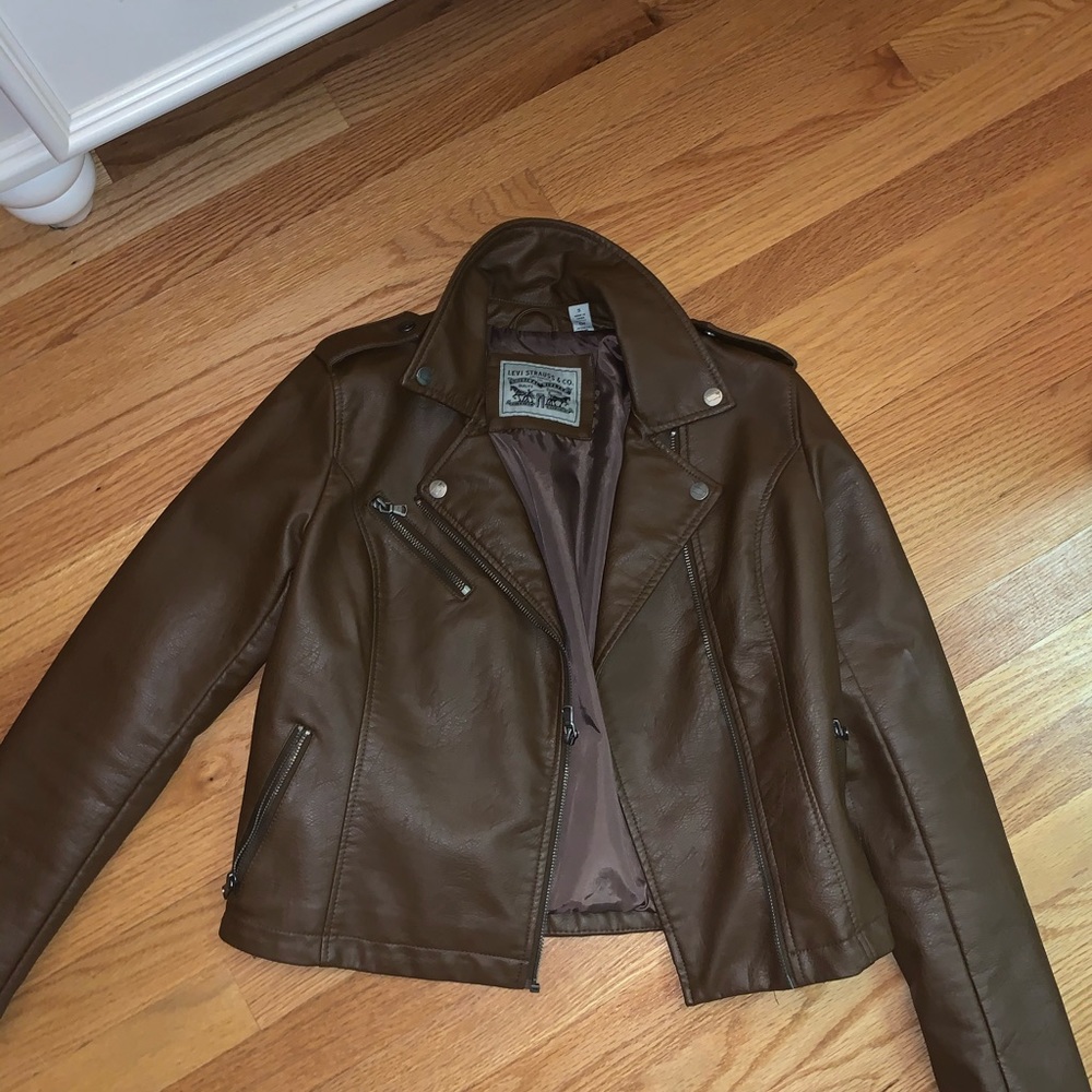 Levi’s faux leather jacket in brown